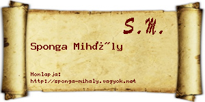 Sponga Mihály névjegykártya