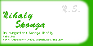 mihaly sponga business card
