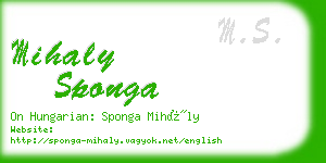 mihaly sponga business card
